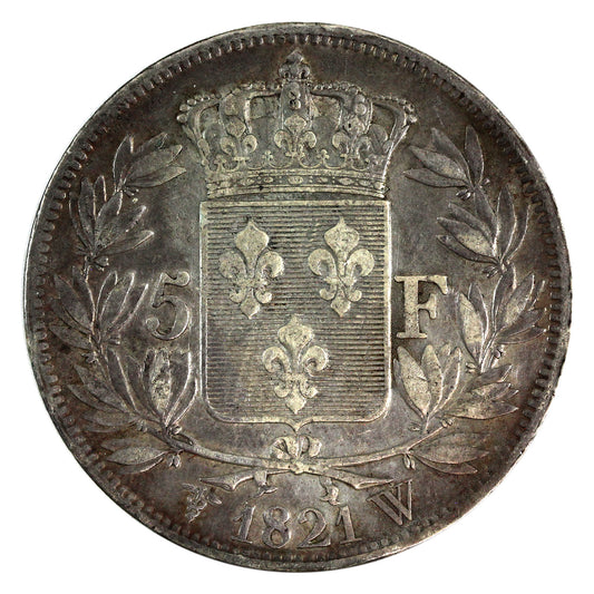 France 1821W 5 Francs Extra Fine (EF40) $