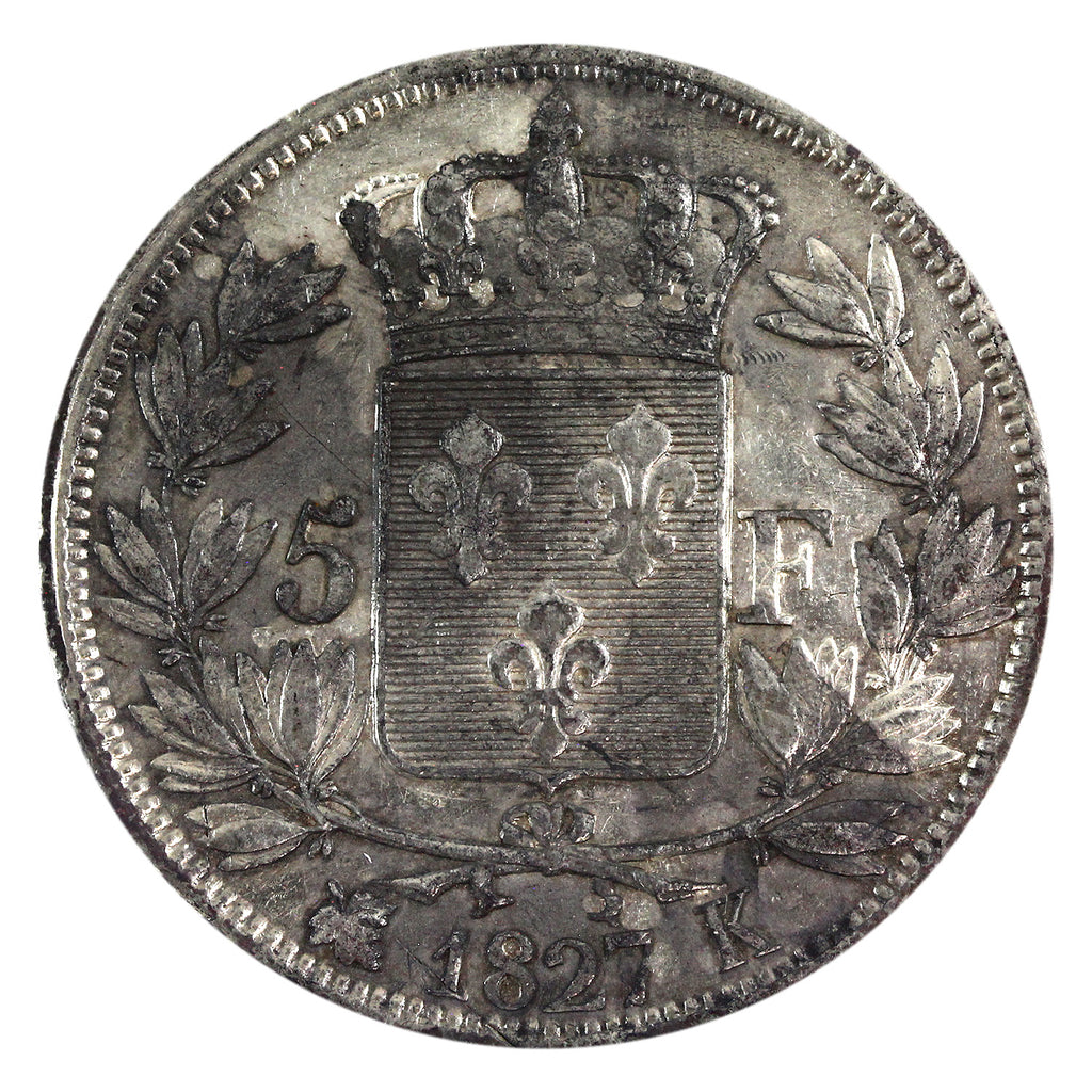 France 1827K 5 Francs VF-EF (VF30) $
