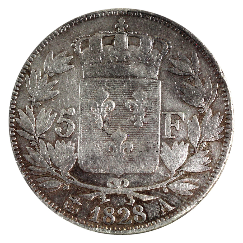 France 1828A 5 Francs Very Fine (VF20) $