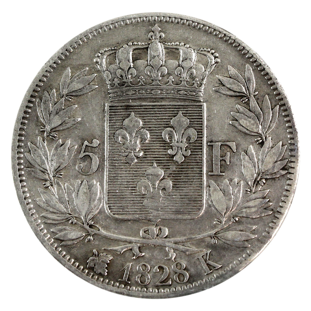 France 1828K 5 Francs VF-EF (VF30) $