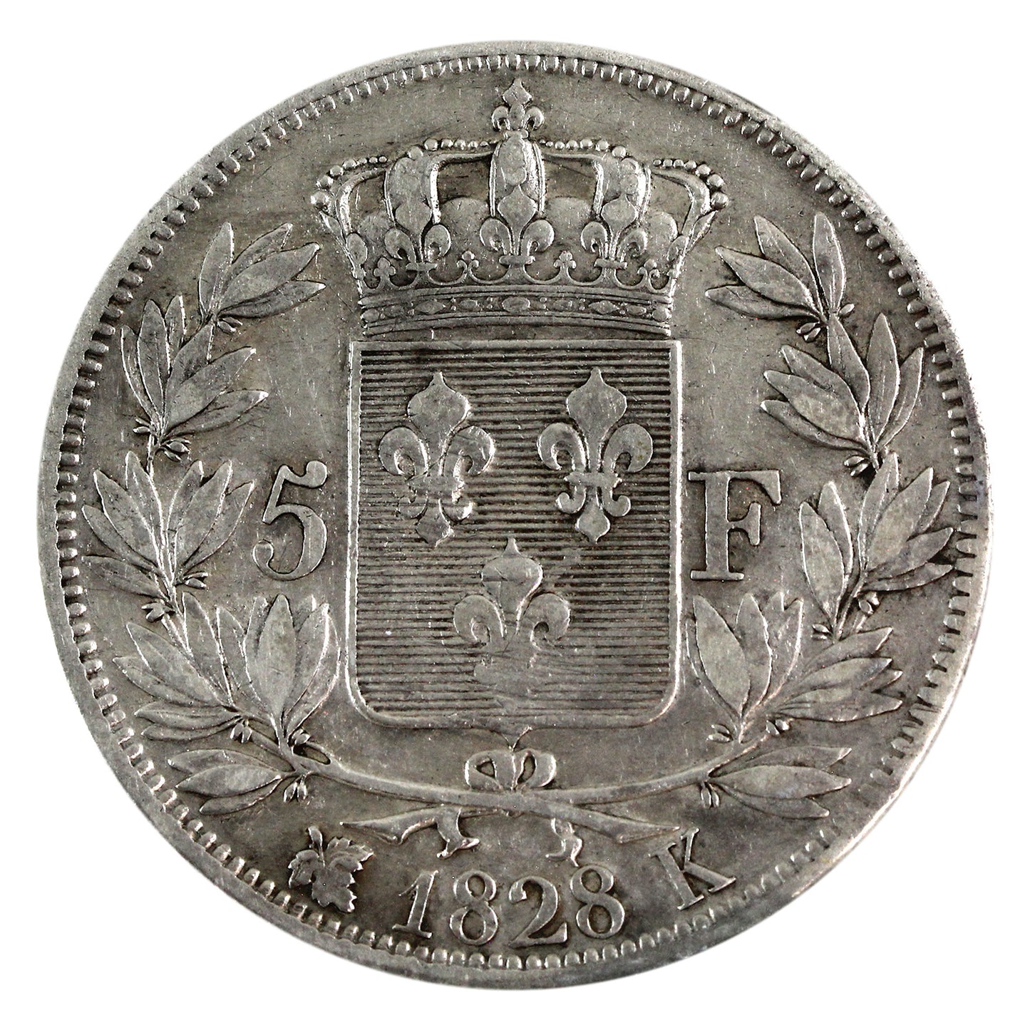 France 1828K 5 Francs VF-EF (VF30) $