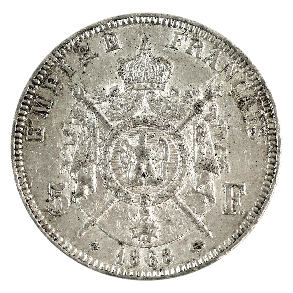 France 1868BB 5 Francs EF-AU (EF45) $