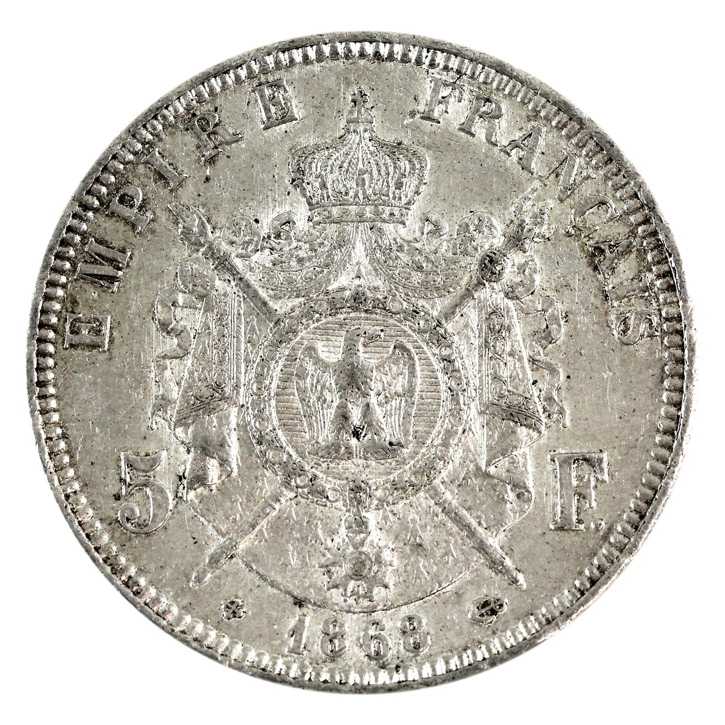 France 1868BB 5 Francs EF-AU (EF45) $