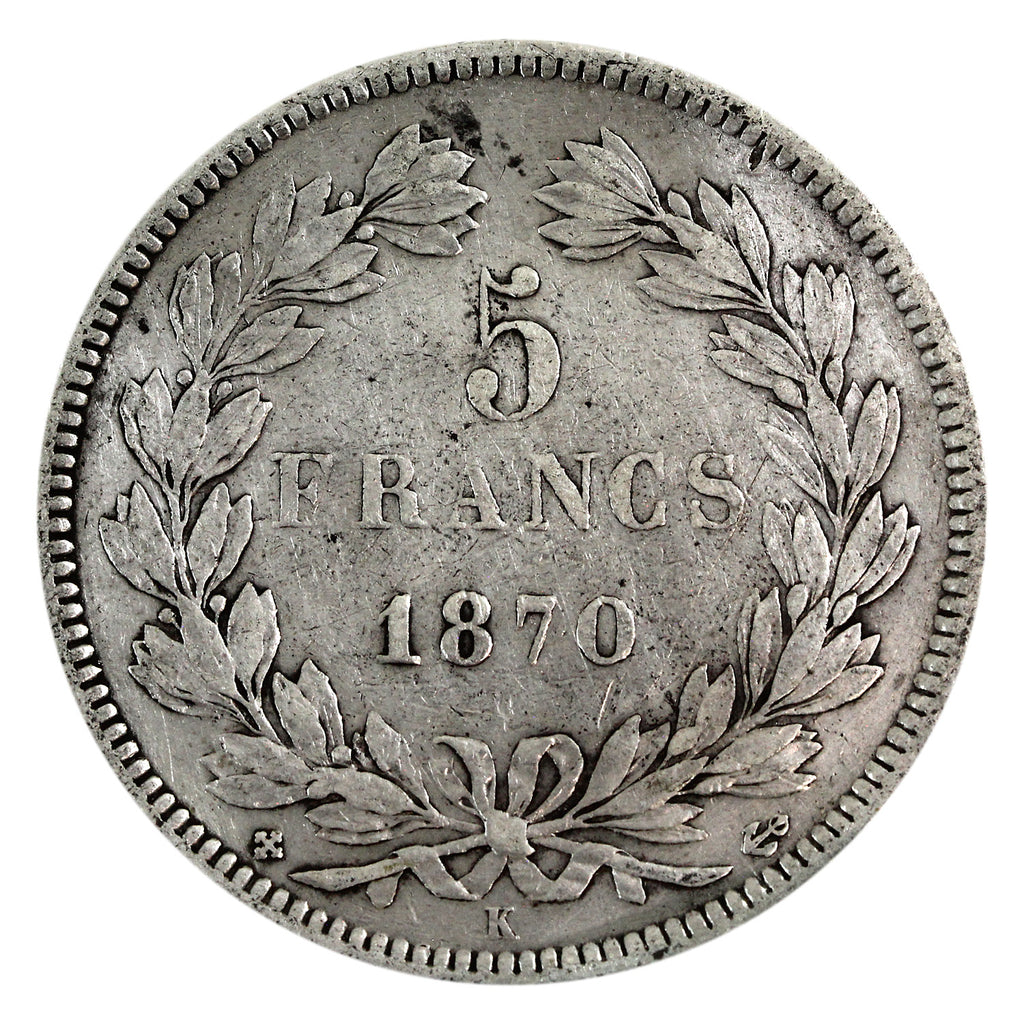 France 1870K 5 Francs VF-EF (VF30) $