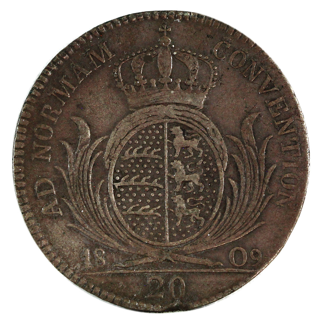 German States 1809ILW Wurttemberg 20 Kreuzer F-VF (F15) $