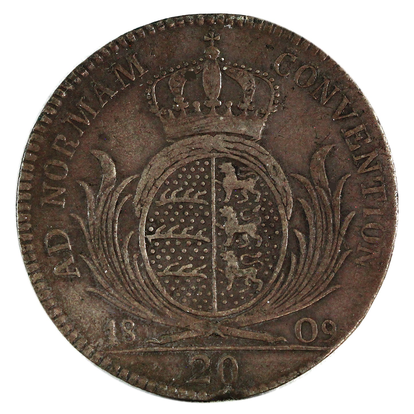 German States 1809ILW Wurttemberg 20 Kreuzer F-VF (F15) $