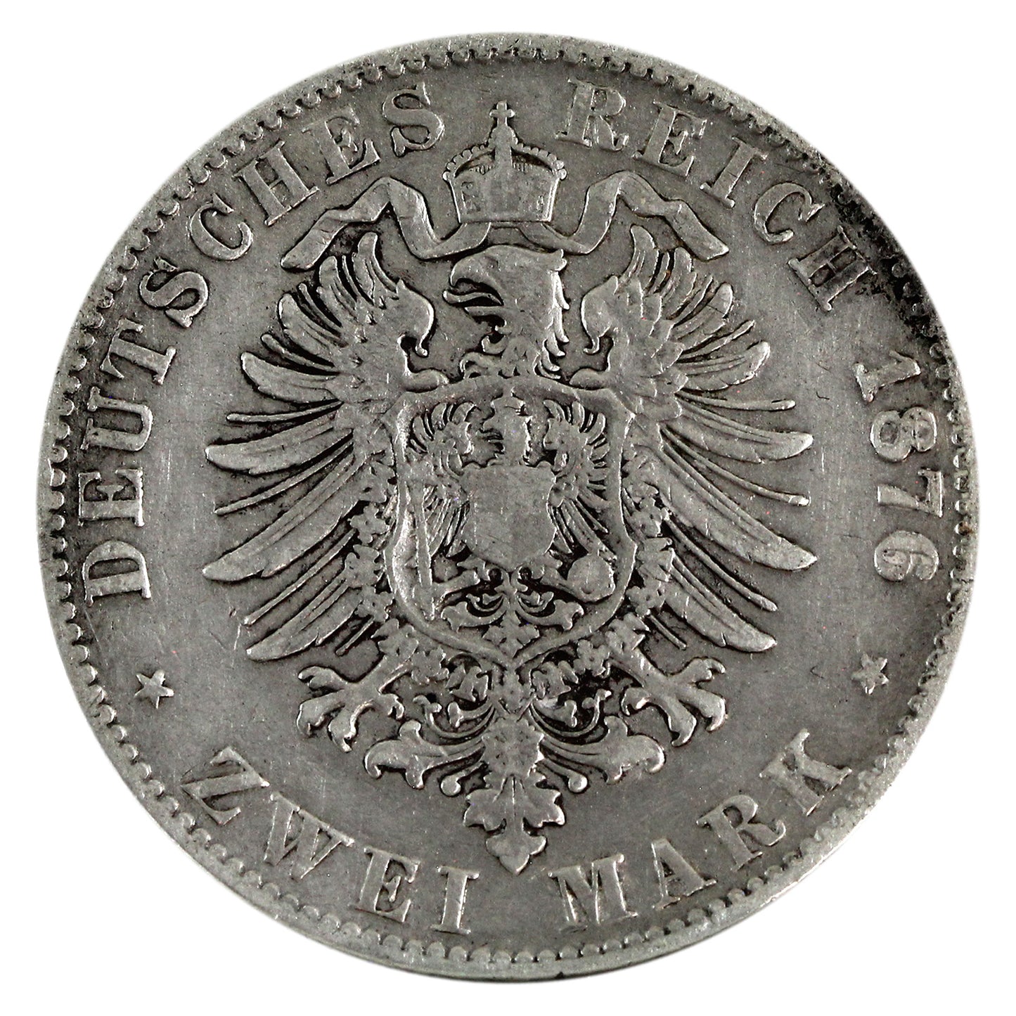 German States 1876E Saxony 2 Marks Very Fine (VF20) $