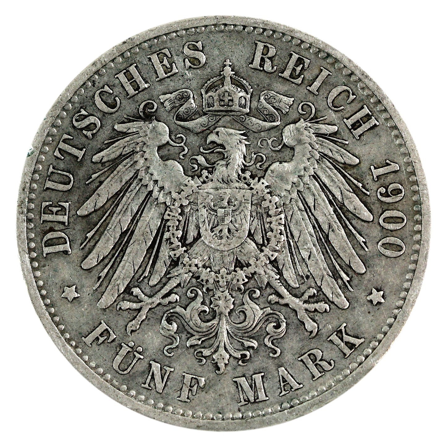 German States 1900A Prussia 5 Marks VF-EF (VF30) $