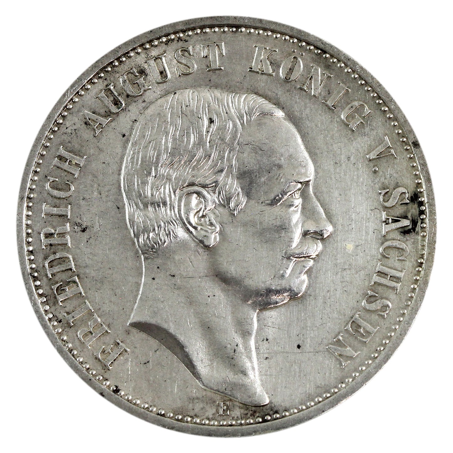 German States 1912E Saxony 3 Marks Almost Uncirculated (AU50) $
