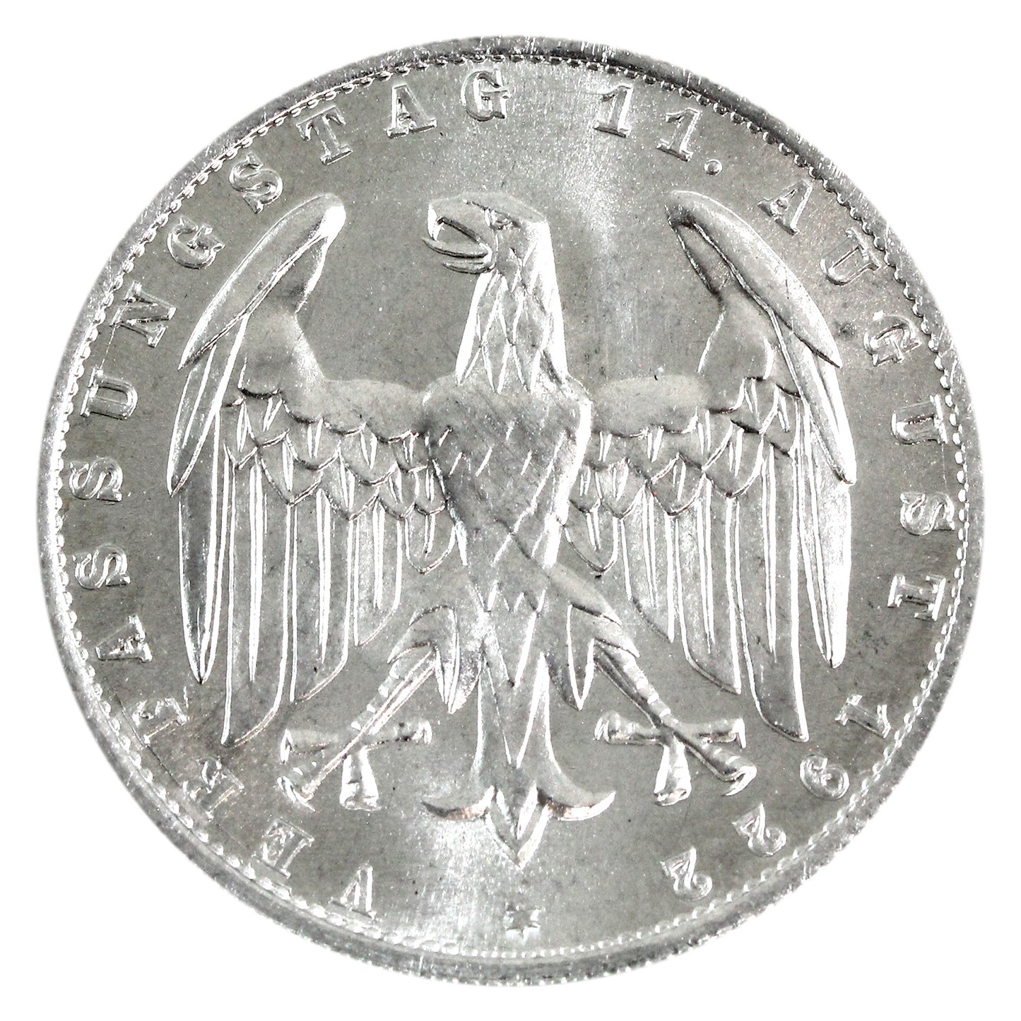 German Weimar Republic 1922A 3 Marks Choice Brilliant Uncirculated (MS64) $