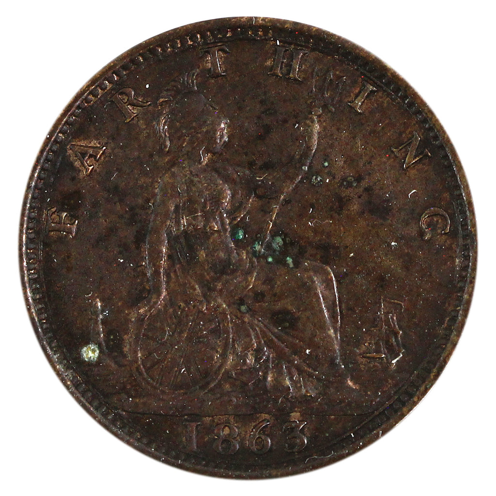 Great Britain 1863 Farthing Extra Fine (EF40) $
