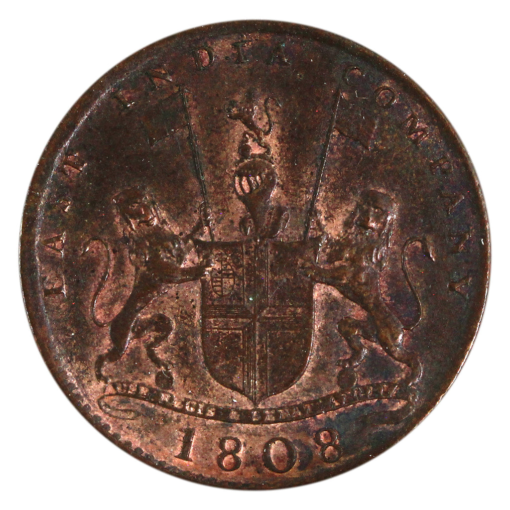 East India Company 1808 Madras 10 Cash Uncirculated (MS60) $