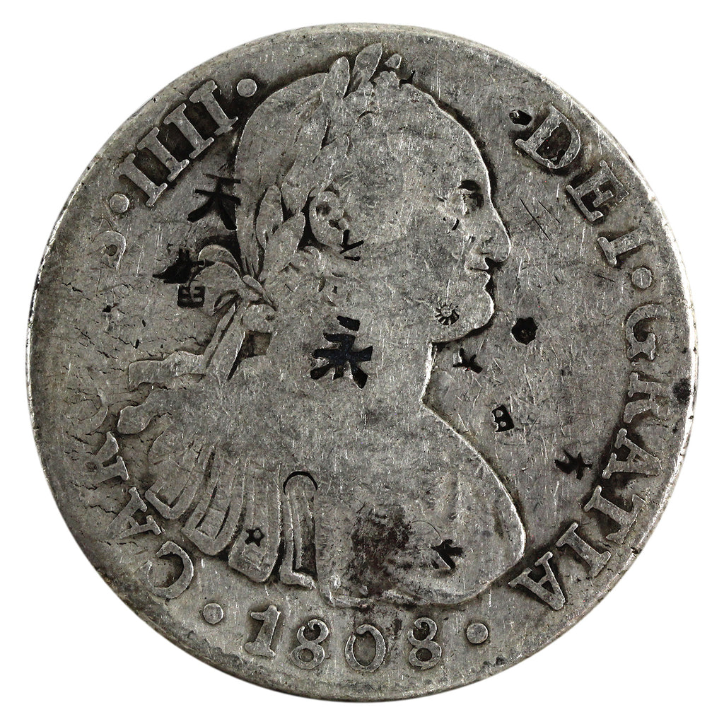 Mexico 1808MO TH 8 Reales F-VF (F15) Chop Marks $