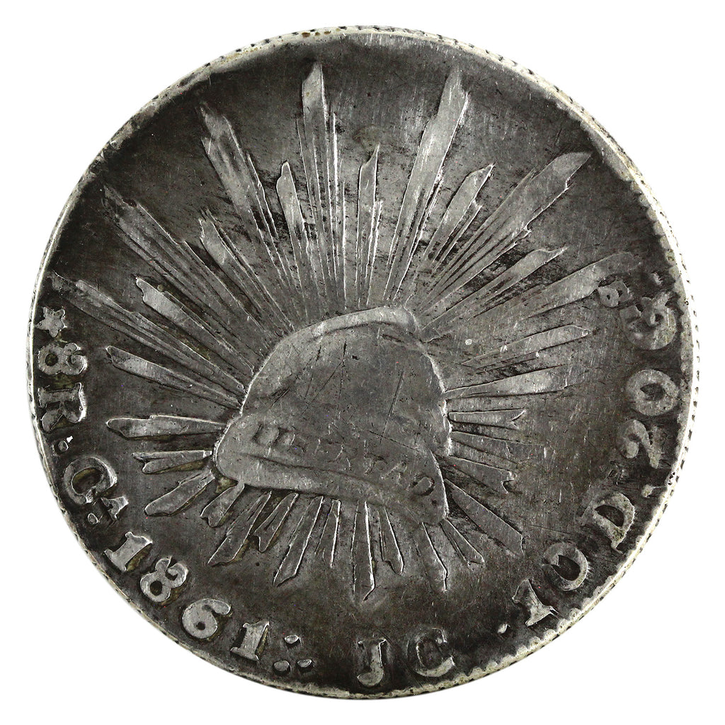 Mexico 1861CA JC 8 Reales VF-EF (VF30) $