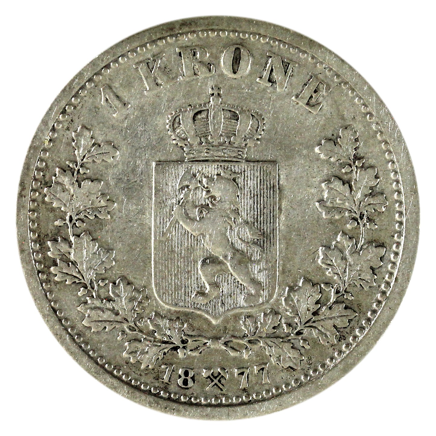 Norway 1877 Krone VF-EF (VF-30) $