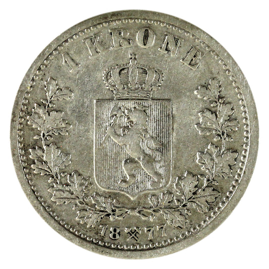 Norway 1877 Krone VF-EF (VF-30) $