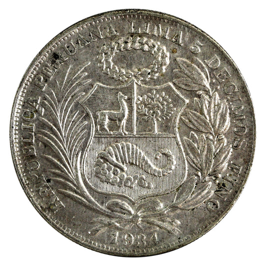 Peru 1934 Sol EF-AU (EF-45) $
