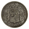 Spain 1870DE M (74) 2 Pesetas VF-EF (VF-30) $