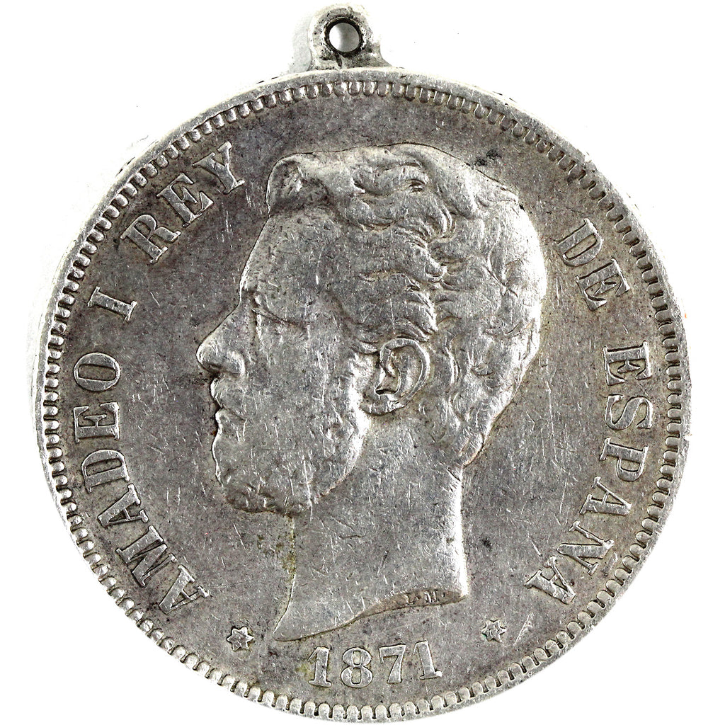 Spain 1871SD M (71) 5 Pesetas Extra Fine (EF40) $