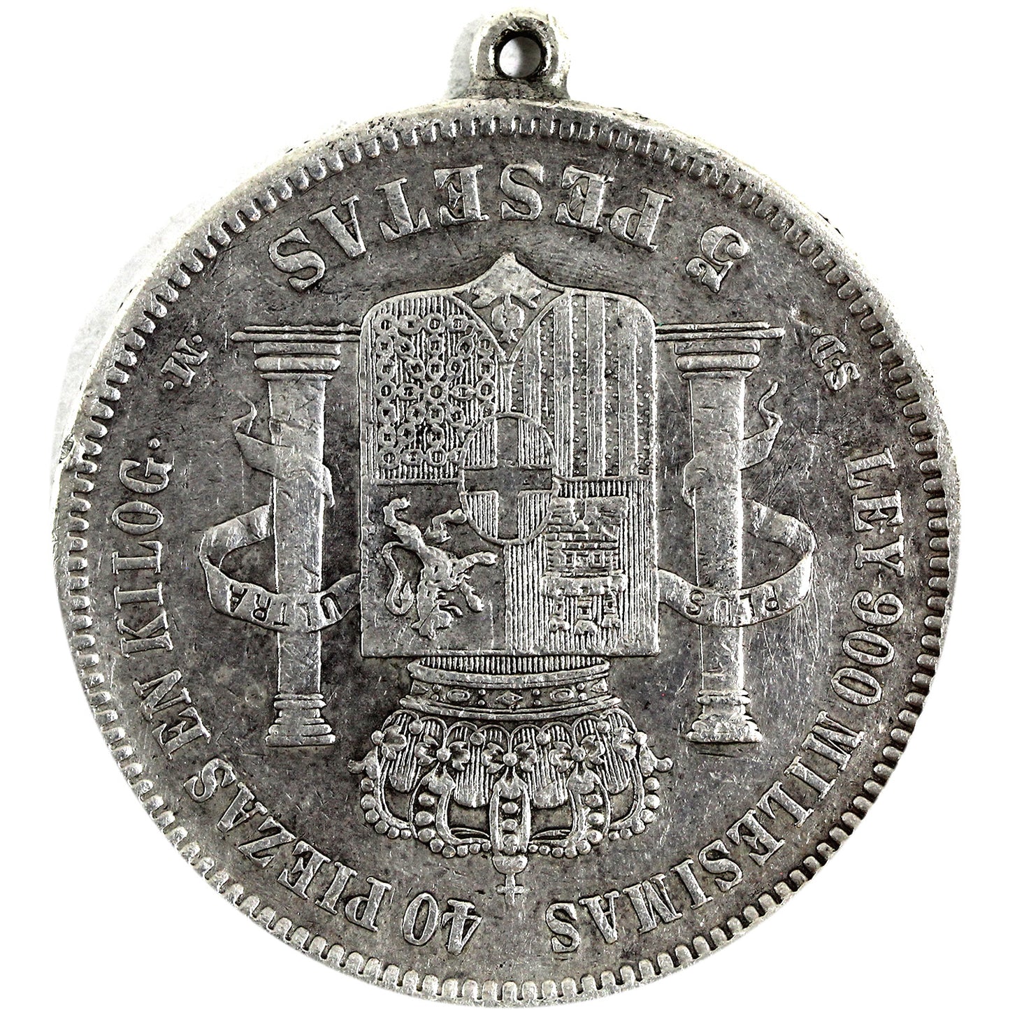 Spain 1871SD M (71) 5 Pesetas Extra Fine (EF40) $