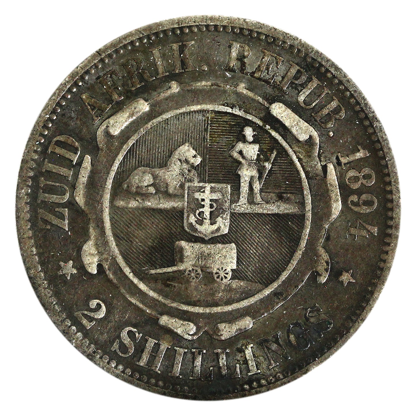 South Africa 1894 2 Shillings F-VF (F-15) $