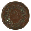 Switzerland 1870B 2 Rappen VF-EF (VF30) $
