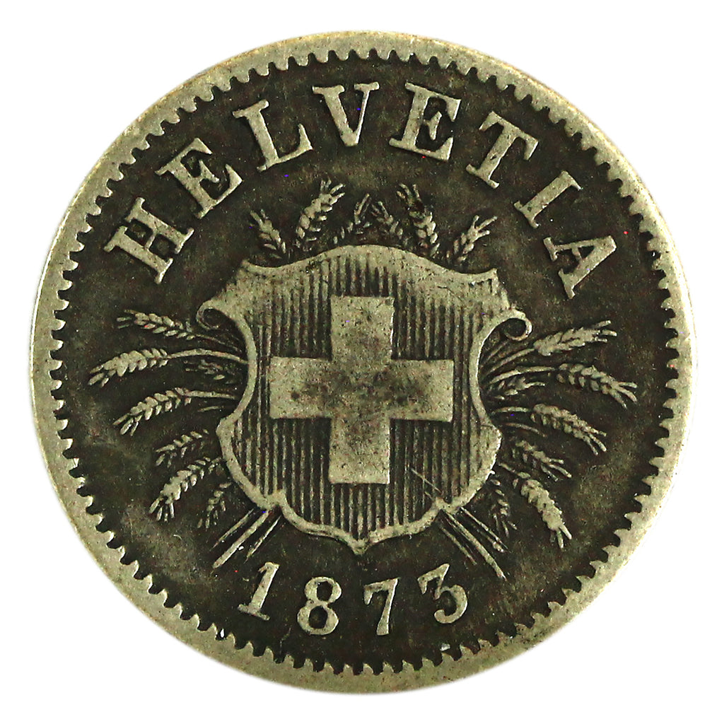Switzerland 1873B 5 Rappen Very Fine (VF20) $