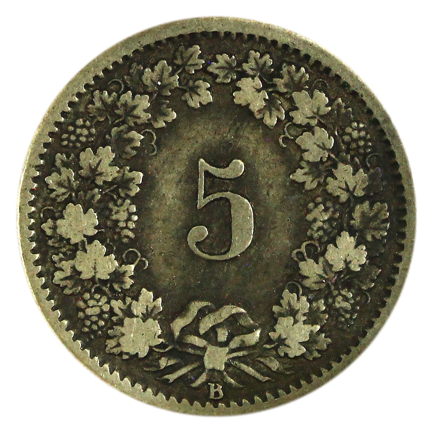 Switzerland 1873B 5 Rappen Very Fine (VF20) $