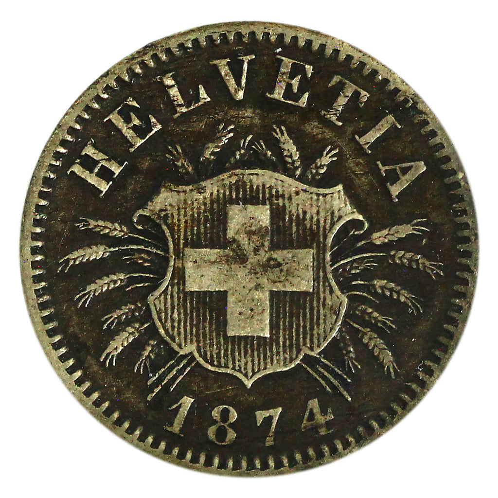 Switzerland 1874B 5 Rappen VF-EF (VF30) $