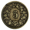 Switzerland 1874B 5 Rappen VF-EF (VF30) $