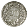 Switzerland 1898B 20 Rappen AU-UNC (AU55) $