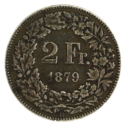 Switzerland 1879B 2 Francs F-VF (F15) $