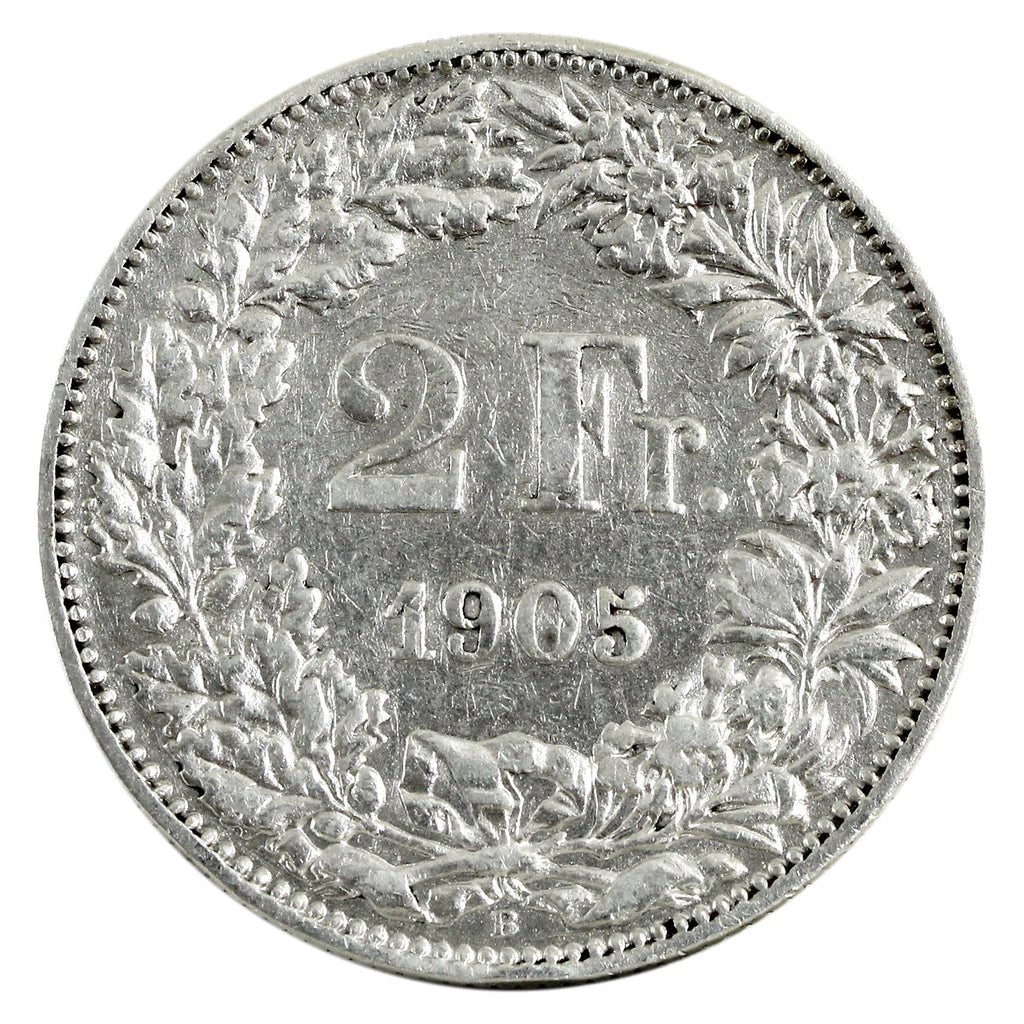 Switzerland 1905B 2 Francs VF-EF (VF-30) $