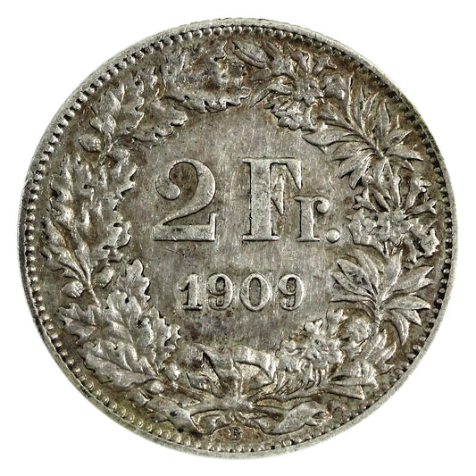 Switzerland 1909B 2 Francs Extra Fine (EF-40) $