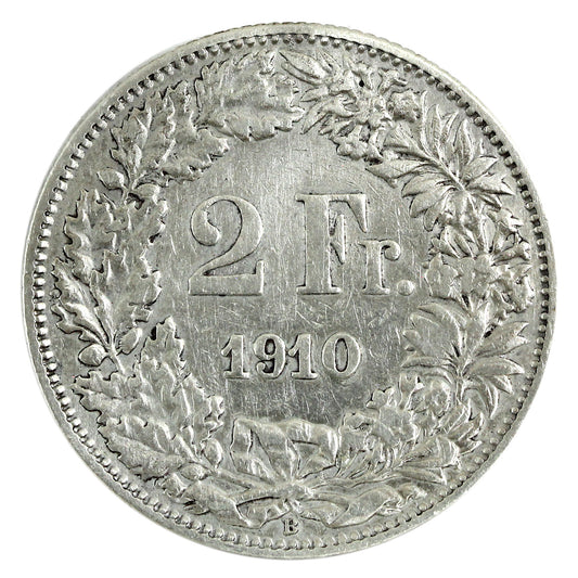 Switzerland 1910B 2 Francs VF-EF (VF-30) $
