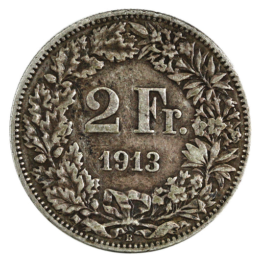 Switzerland 1913B 2 Francs VF-EF (VF30) $