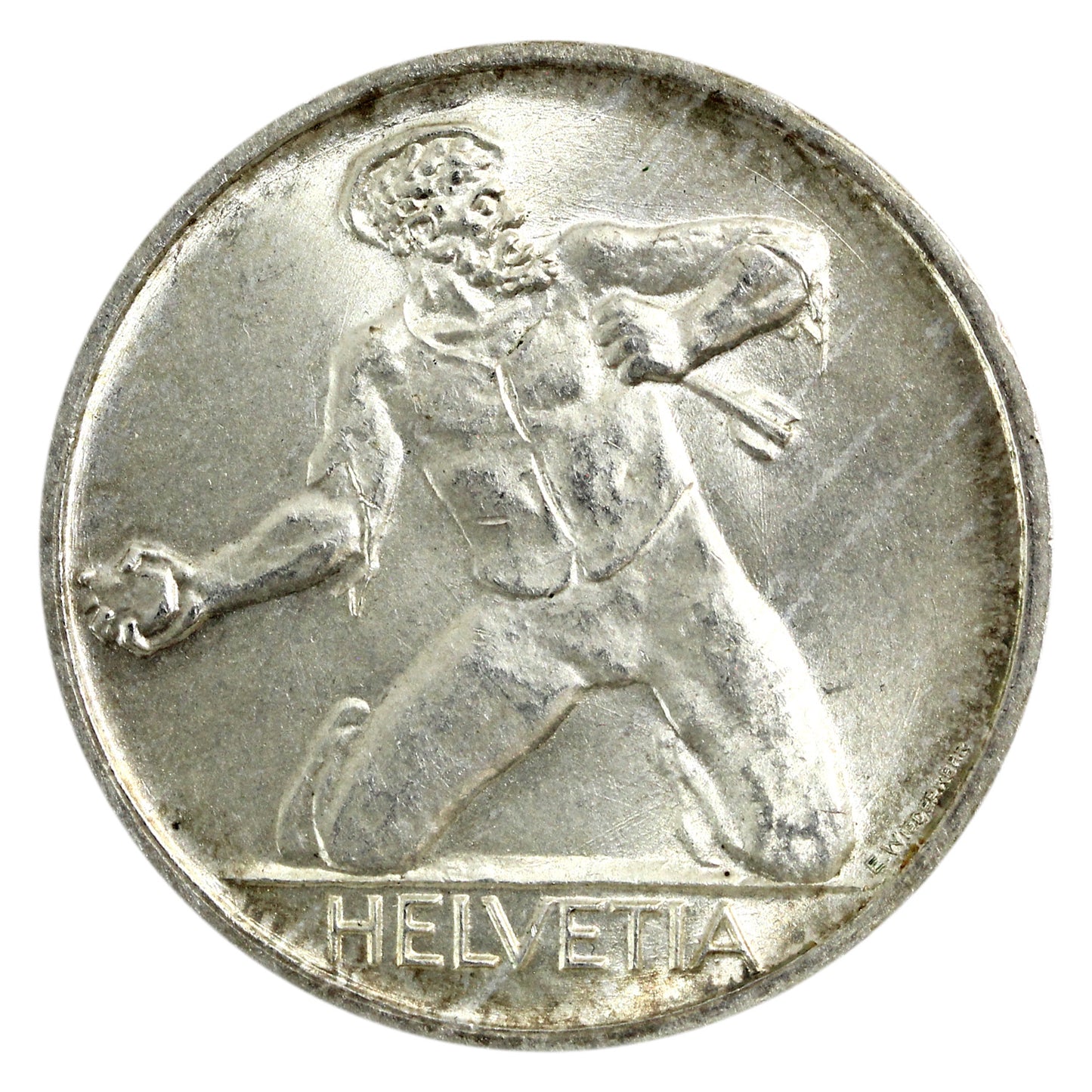 Switzerland 1944B 5 Francs UNC+ (MS62) $