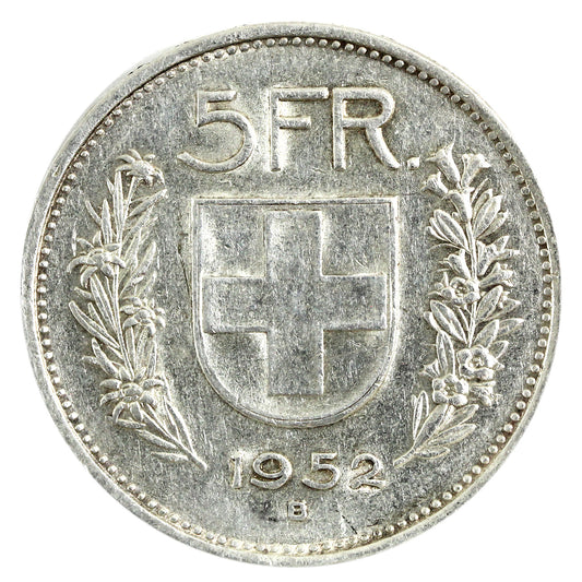 Switzerland 1952B 5 Francs VF-EF (VF30) $