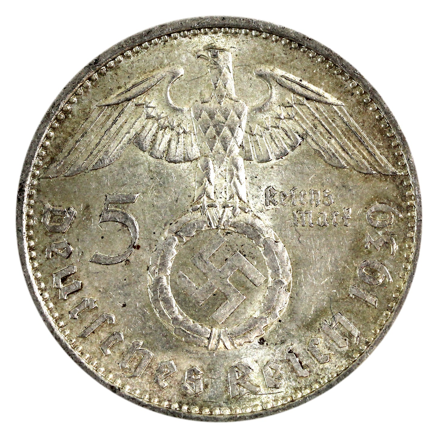 German Third Reich 1939A 5 Marks Uncirculated (MS60) $