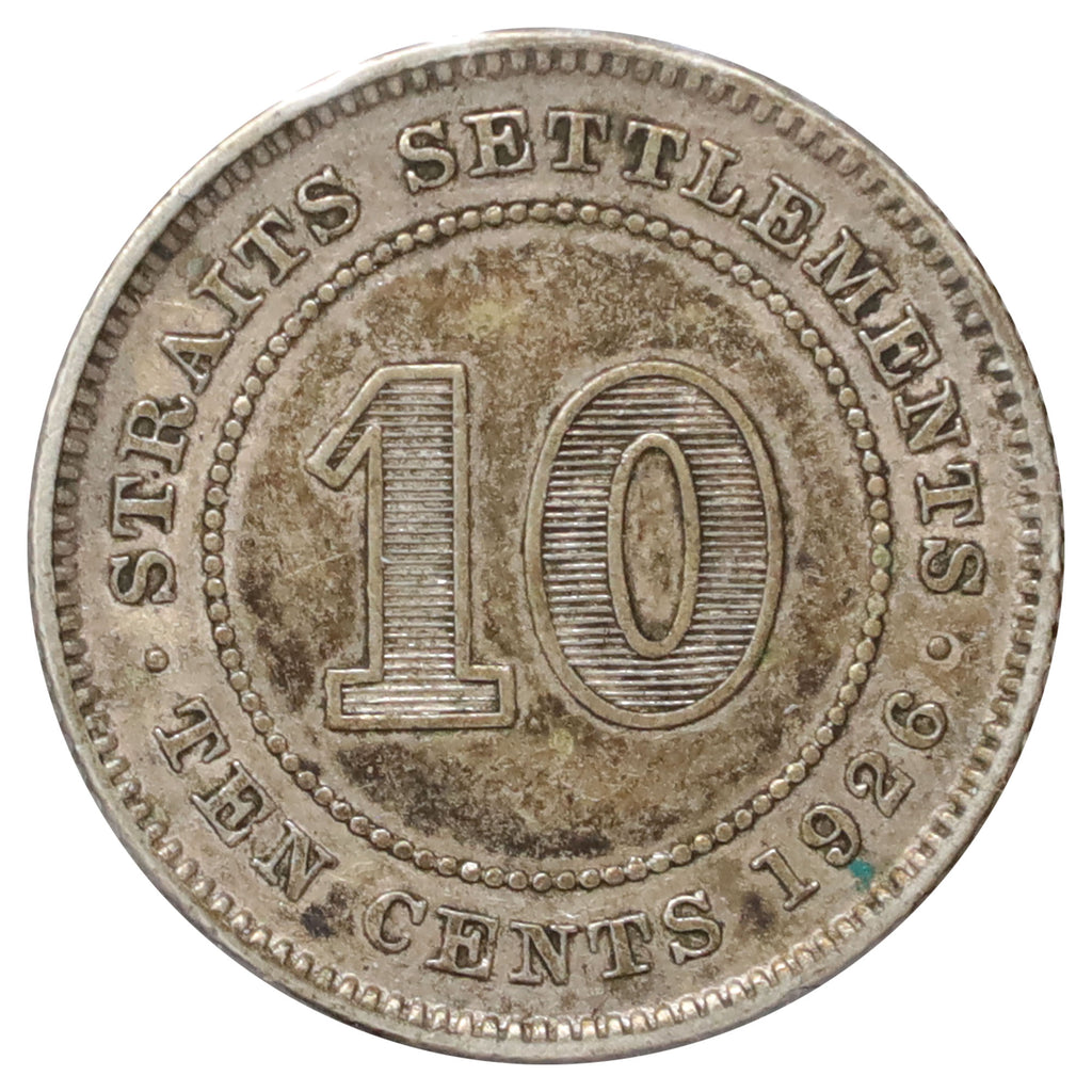 Straits Settlements 1926 10 Cents VF-EF (VF30)