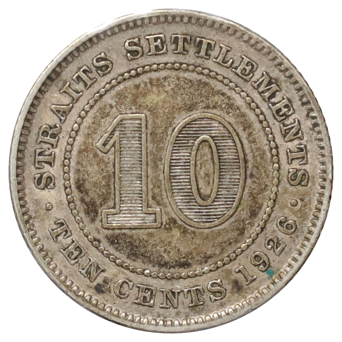 Straits Settlements 1926 10 Cents VF-EF (VF30)