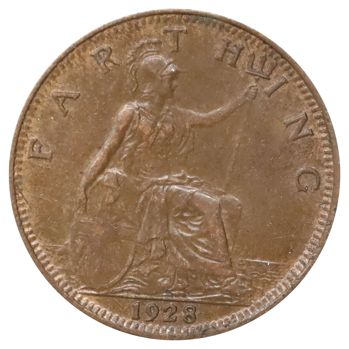 Great Britain 1928 Farthing Almost Uncirculated (AU50)