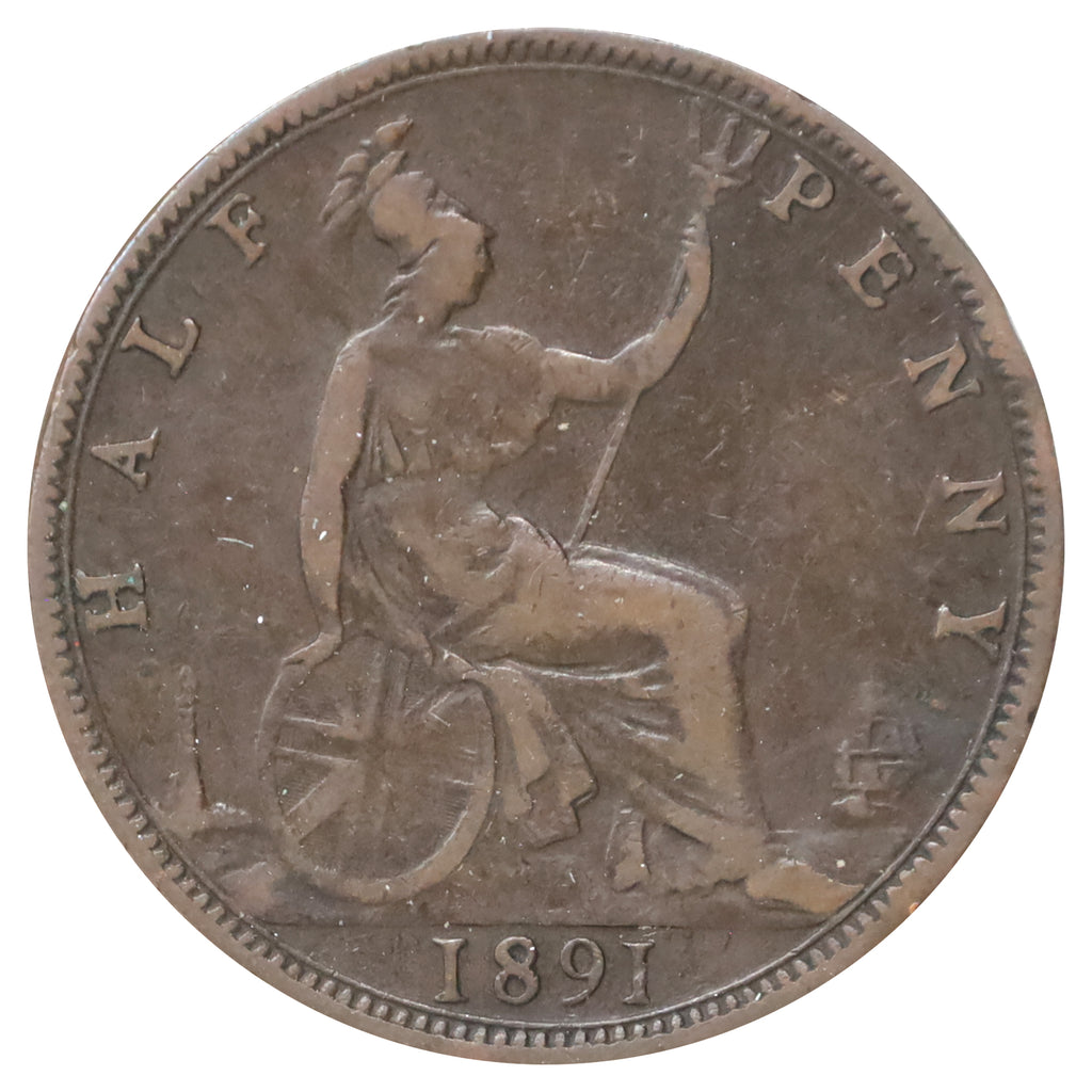 Great Britain 1891 1/2 Penny Fine (F12)