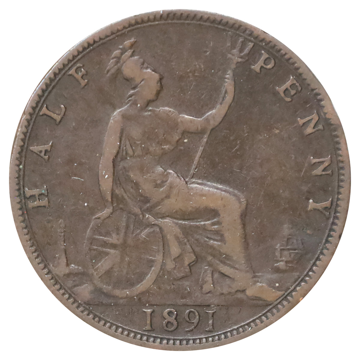 Great Britain 1891 1/2 Penny Fine (F12)