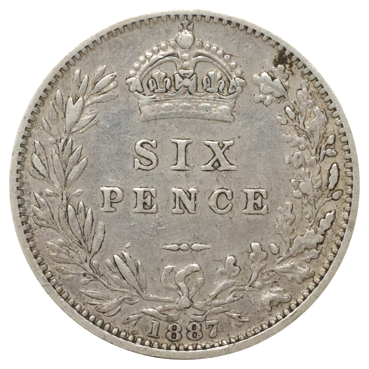 Great Britain 1887 6 Pence Reverse 6 Pence VF-EF (VF30)