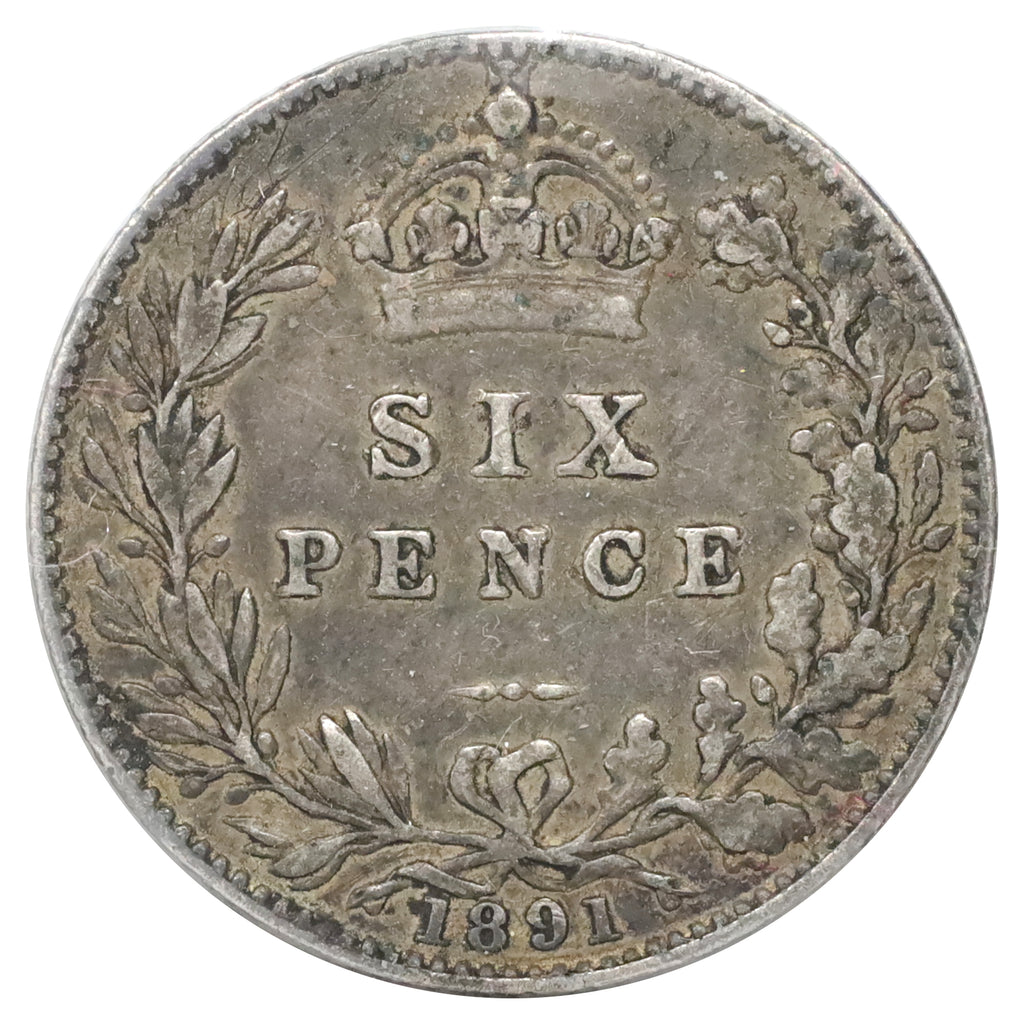Great Britain 1891 6 Pence Fine (F12)