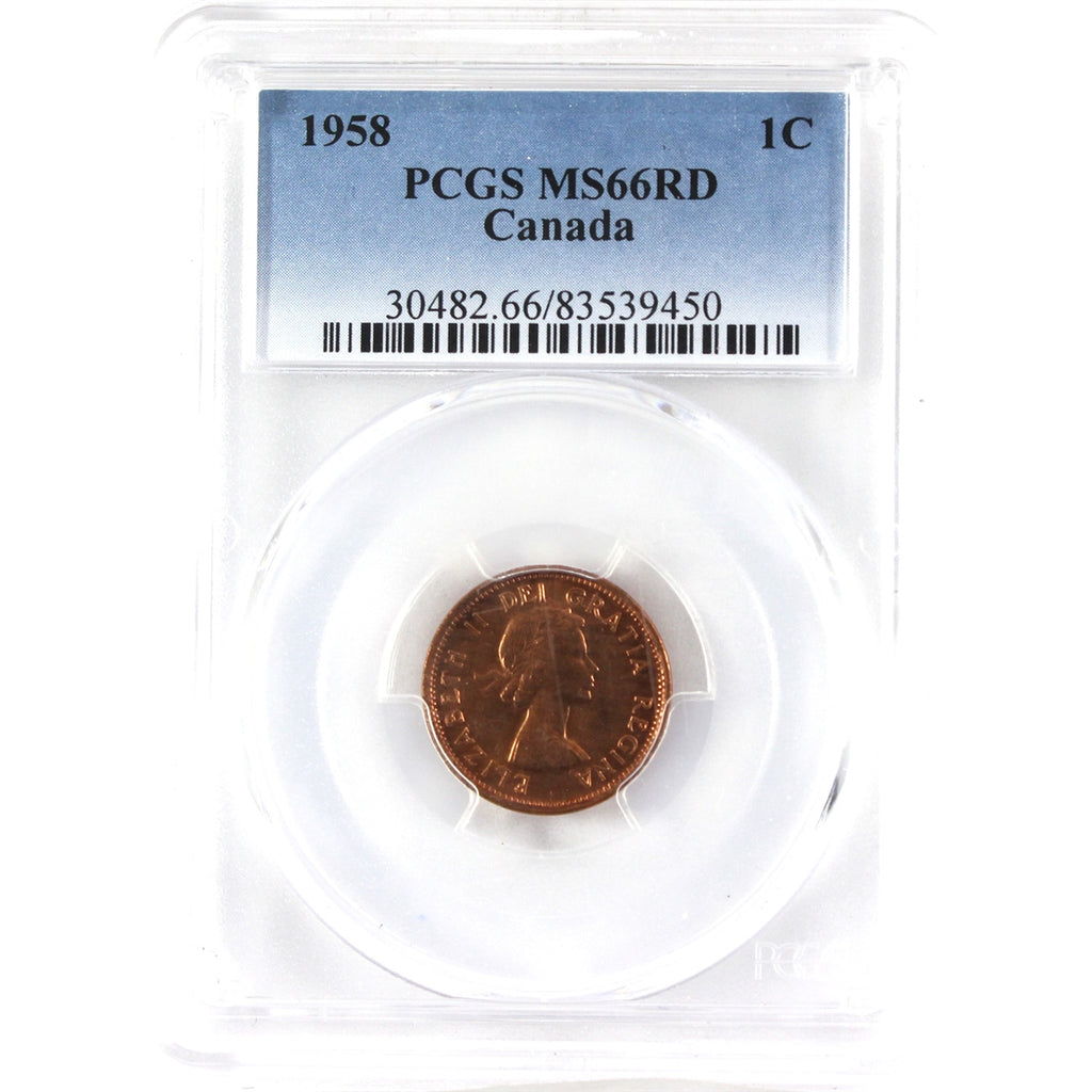 1958 Canada 1-cent PCGS Certified MS66 Red