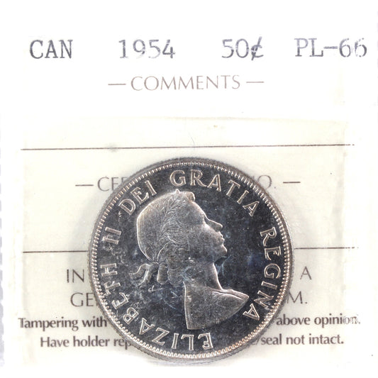 1954 Canada 50-cents ICCS Certified PL66