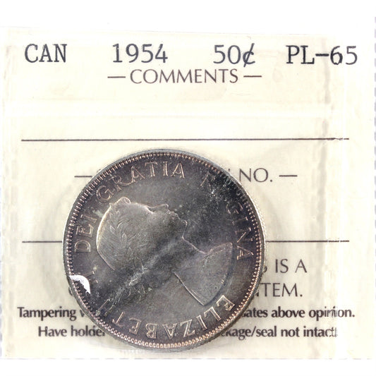 1954 Canada 50-cents ICCS Certified PL65
