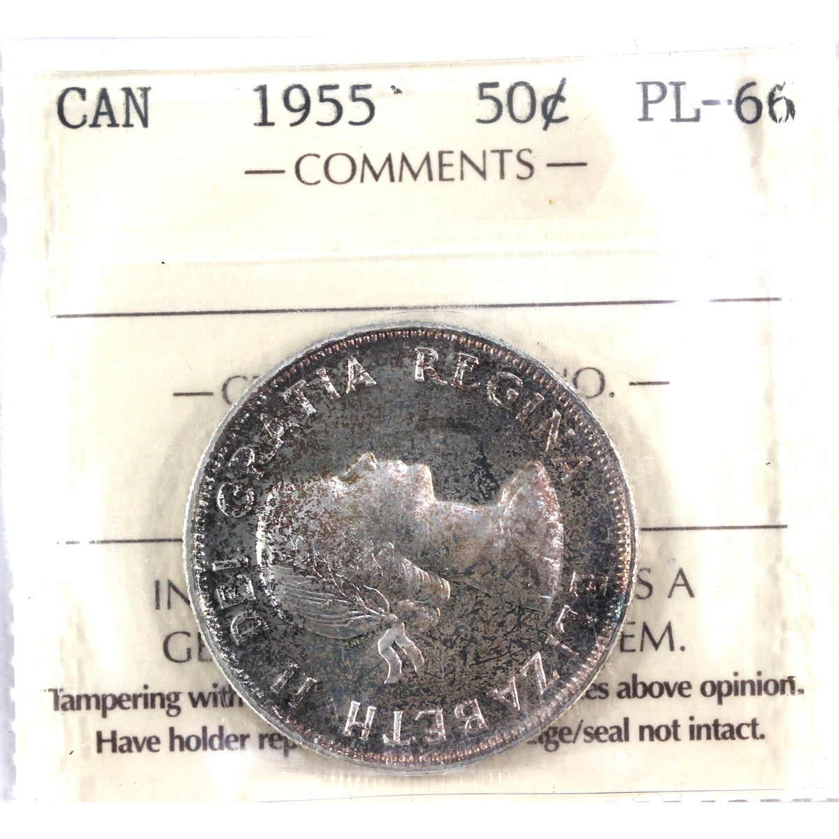 1955 Canada 50-cents ICCS Certified PL66